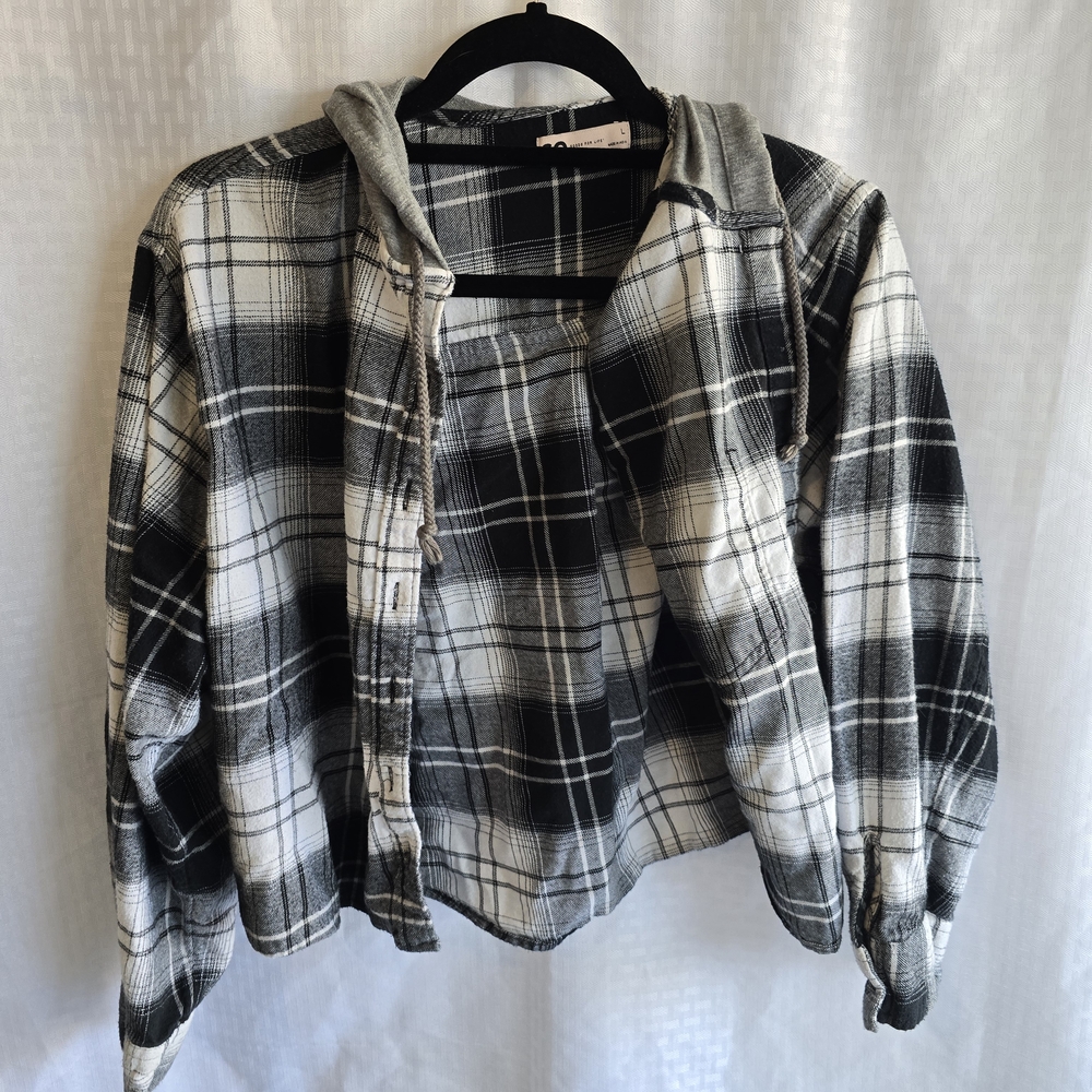 Plaid Black and White Hoodie